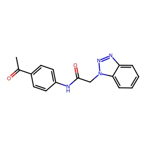 N-(4-乙酰基苯基)-2-苯并三唑基乙酰胺 structure