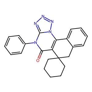 4-phenyl-4H-spiro[benzo[h]tetrazolo[1,5-a]quinazoline-6,1'-cyclohexan]-5(7H)-one structure