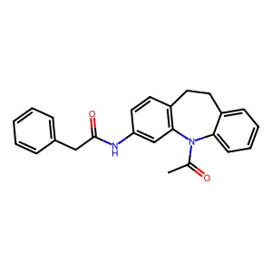 N-(11-acetyl-5,6-dihydrobenzo[b][1]benzazepin-2-yl)-2-phenylacetamide structure