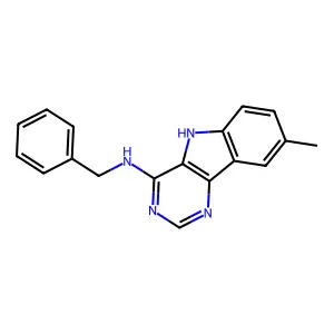 N-benzyl-8-methyl-5H-pyrimido[5,4-b]indol-4-amine structure