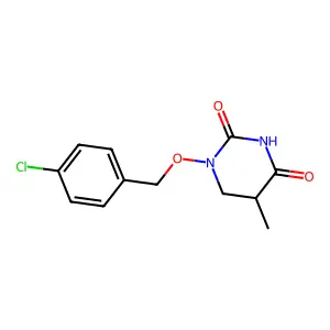 5,6-Dihydro-1-(p-chlorobenzyloxy)-5-methyl-2,4(1H,3H)-pyrimidinedione structure