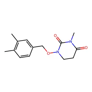 2,4(1H,3H)-Pyrimidinedione, 5,6-dihydro-1-(3,4-dimethylbenzyloxy)-3-methyl- structure