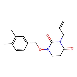 2,4(1H,3H)-Pyrimidinedione, 5,6-dihydro-3-allyl-1-(3,4-dimethylbenzyloxy)- structure