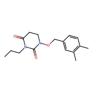 2,4(1H,3H)-Pyrimidinedione, 5,6-dihydro-1-(3,4-dimethylbenzyloxy)-3-propyl- structure