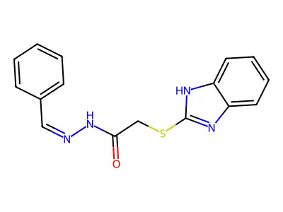 2-(1H-benzimidazol-2-ylsulfanyl)-N'-[(E)-phenylmethylidene]acetohydrazide structure