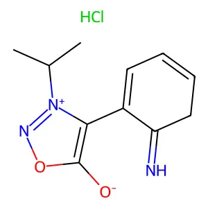 Sydnone imine, 3-isopropyl-4-phenyl-, monohydrochloride structure