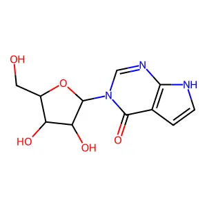 3-[3,4-dihydroxy-5-(hydroxymethyl)oxolan-2-yl]-7H-pyrrolo[2,3-d]pyrimidin-4-one structure