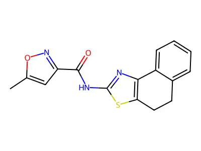 N-(4,5-dihydronaphtho[1,2-d]thiazol-2-yl)-5-methylisoxazole-3-carboxamide structure
