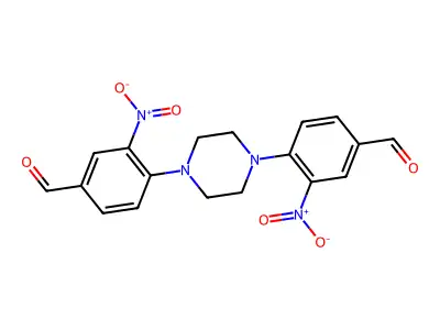 4-[4-(4-Formyl-2-nitrophenyl)piperazin-1-yl]-3-nitrobenzaldehyde structure