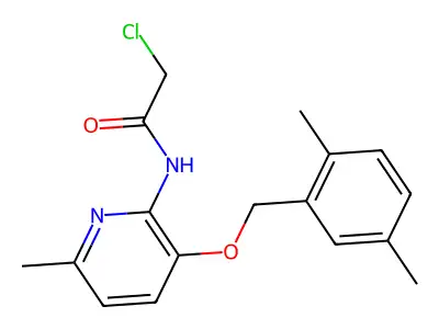 2-chloro-N-{3-[(2,5-dimethylbenzyl)oxy]-6-methylpyridin-2-yl}acetamide structure