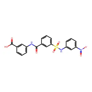3-[[[3-[(3-Nitrophenyl)sulfamoyl]phenyl]-oxomethyl]amino]benzoic acid structure