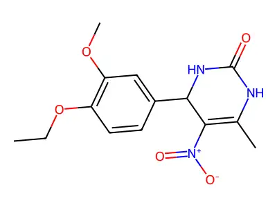 4-(4-ethoxy-3-methoxyphenyl)-6-methyl-5-nitro-3,4-dihydropyrimidin-2(1H)-one structure