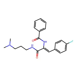 N-[1-(3-Dimethylamino-propylcarbamoyl)-2-(4-fluoro-phenyl)-vinyl]-benzamide structure