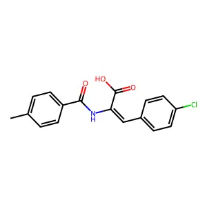 3-(4-Chlorophenyl)-2-((4-methylbenzoyl)amino)acrylic acid structure