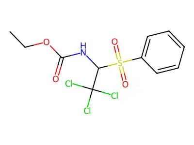 Ethyl [2,2,2-trichloro-1-(phenylsulfonyl)ethyl]carbamate structure