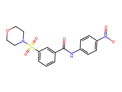 3-(吗啉基磺酰基)-N-(4-硝基苯基)苯甲酰胺 structure