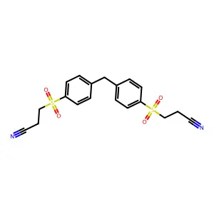 3-[4-[[4-(2-Cyanoethylsulfonyl)phenyl]methyl]phenyl]sulfonylpropanenitrile structure