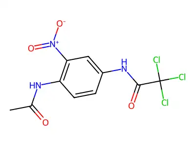 N-(4-acetamido-3-nitrophenyl)-2,2,2-trichloroacetamide structure