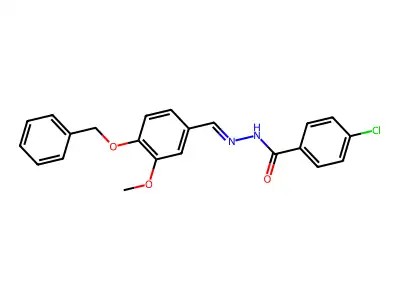 4-chloro-N-[(3-methoxy-4-phenylmethoxyphenyl)methylideneamino]benzamide structure