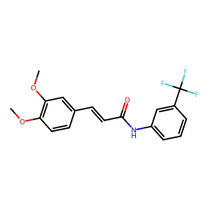 (2E)-3-(3,4-dimethoxyphenyl)-N-[3-(trifluoromethyl)phenyl]prop-2-enamide structure