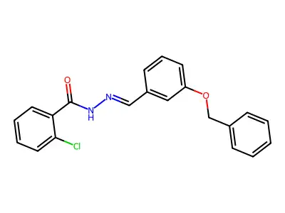 2-chloro-N-[(3-phenylmethoxyphenyl)methylideneamino]benzamide structure