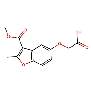 2-((3-(Methoxycarbonyl)-2-methylbenzofuran-5-yl)oxy)acetic acid structure