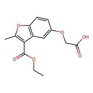 2-((3-(Ethoxycarbonyl)-2-methylbenzofuran-5-yl)oxy)acetic acid structure