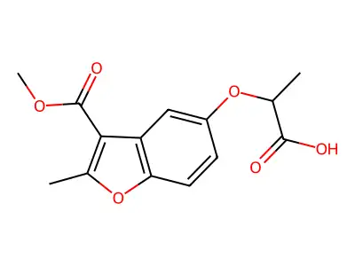 2-{[3-(Methoxycarbonyl)-2-methyl-1-benzofuran-5-yl]oxy}propanoic acid structure