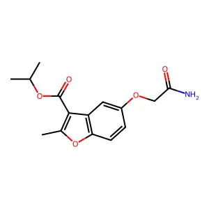 Propan-2-yl 5-(2-amino-2-oxoethoxy)-2-methyl-1-benzofuran-3-carboxylate structure