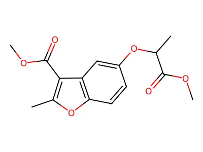 Methyl 5-[(1-methoxy-1-oxopropan-2-yl)oxy]-2-methyl-1-benzofuran-3-carboxylate structure
