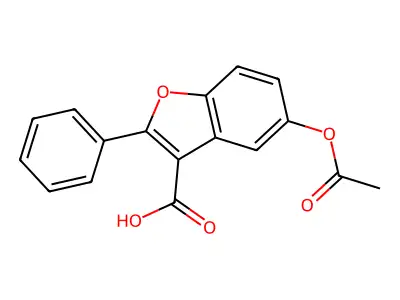 5-(Acetyloxy)-2-phenyl-1-benzofuran-3-carboxylic acid structure