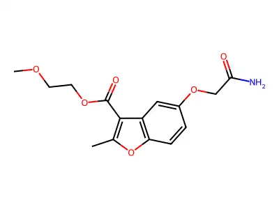 2-Methoxyethyl 5-(carbamoylmethoxy)-2-methyl-1-benzofuran-3-carboxylate structure