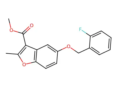 Methyl 5-[(2-fluorophenyl)methoxy]-2-methyl-1-benzofuran-3-carboxylate structure