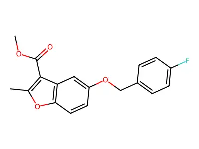 Methyl 5-[(4-fluorophenyl)methoxy]-2-methyl-1-benzofuran-3-carboxylate structure