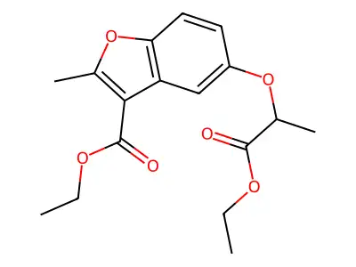 Ethyl 5-[(1-ethoxy-1-oxopropan-2-yl)oxy]-2-methyl-1-benzofuran-3-carboxylate structure