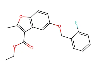 Ethyl 5-[(2-fluorophenyl)methoxy]-2-methyl-1-benzofuran-3-carboxylate structure