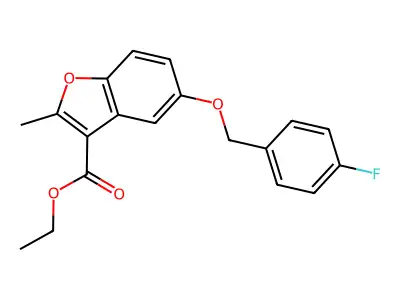 Ethyl 5-[(4-fluorophenyl)methoxy]-2-methyl-1-benzofuran-3-carboxylate structure
