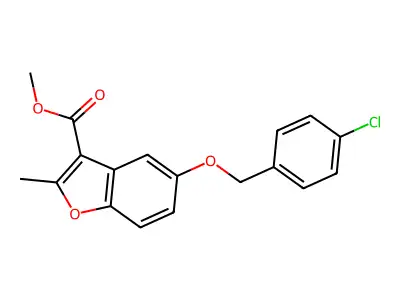 Methyl 5-[(4-chlorophenyl)methoxy]-2-methyl-1-benzofuran-3-carboxylate structure