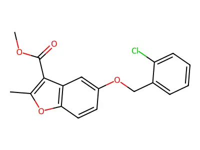 Methyl 5-[(2-chlorophenyl)methoxy]-2-methyl-1-benzofuran-3-carboxylate structure