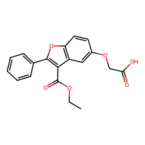 5-Carboxymethoxy-2-phenyl-benzofuran-3-carboxylic acid ethyl ester structure