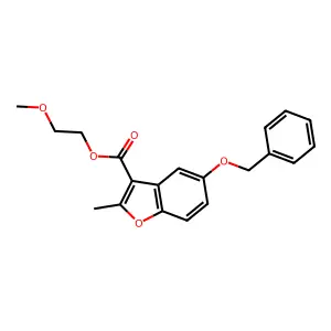 2-Methoxyethyl 5-(benzyloxy)-2-methyl-1-benzofuran-3-carboxylate structure