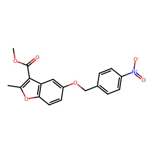 Methyl 2-methyl-5-[(4-nitrophenyl)methoxy]-1-benzofuran-3-carboxylate structure