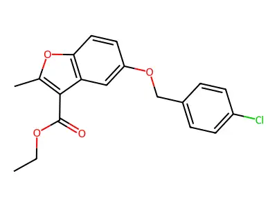 Ethyl 5-[(4-chlorophenyl)methoxy]-2-methyl-1-benzofuran-3-carboxylate structure