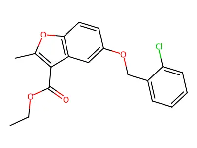 Ethyl 5-[(2-chlorophenyl)methoxy]-2-methyl-1-benzofuran-3-carboxylate structure