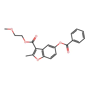 2-Methoxyethyl 5-(benzoyloxy)-2-methyl-1-benzofuran-3-carboxylate structure