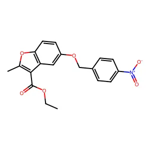Ethyl 2-methyl-5-[(4-nitrophenyl)methoxy]-1-benzofuran-3-carboxylate structure
