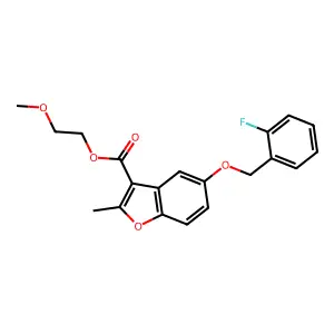 2-Methoxyethyl 5-[(2-fluorophenyl)methoxy]-2-methyl-1-benzofuran-3-carboxylate structure