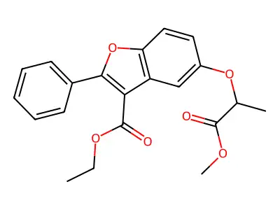 Ethyl 5-[(1-methoxy-1-oxopropan-2-yl)oxy]-2-phenyl-1-benzofuran-3-carboxylate structure