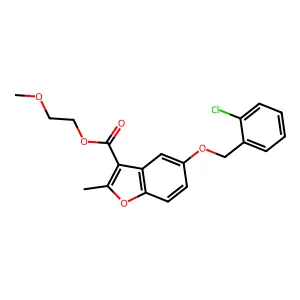 2-Methoxyethyl 5-[(2-chlorophenyl)methoxy]-2-methyl-1-benzofuran-3-carboxylate structure
