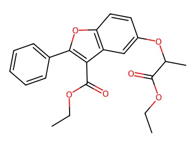Ethyl 5-[(1-ethoxy-1-oxopropan-2-yl)oxy]-2-phenyl-1-benzofuran-3-carboxylate structure